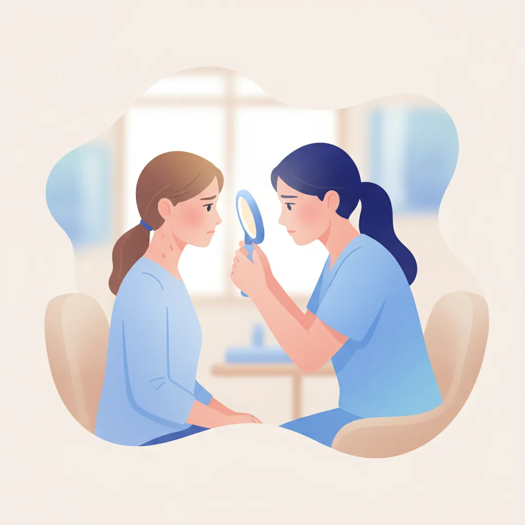 목·눈 밑 번지는 좁쌀 오돌토돌: 흥덕구 편평사마귀, 서울뷰의원 청주 일러스트